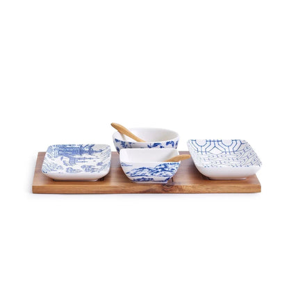 Chinoiserie Tapas Serving Set With Blue and White