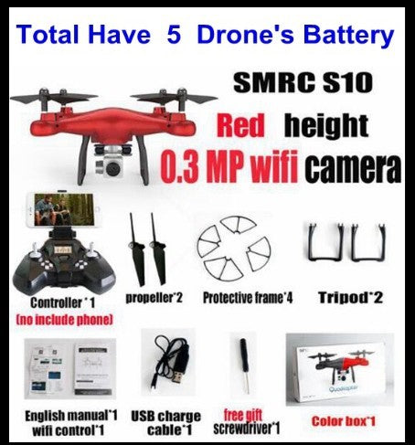 SMRC S10 red FPV quadcopter drone with 0.3 MP WiFi camera kit from Sell My Stuff on Tampa Home & Garden Store
