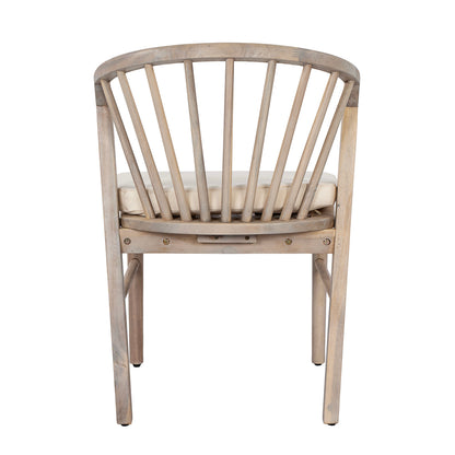 Acacia Wood Patio Outdoor Dining Chairs Set of 2