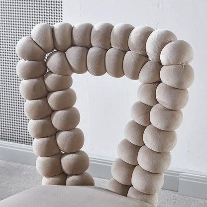 Modern Chair With Iron Tube Legs and Cushions