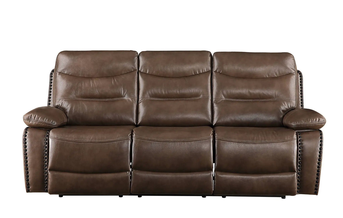Aashi Leather Gel Match 3-Piece Recliner Living Room Set brown Unique Piece Furniture on Tampa Home & Garden Store