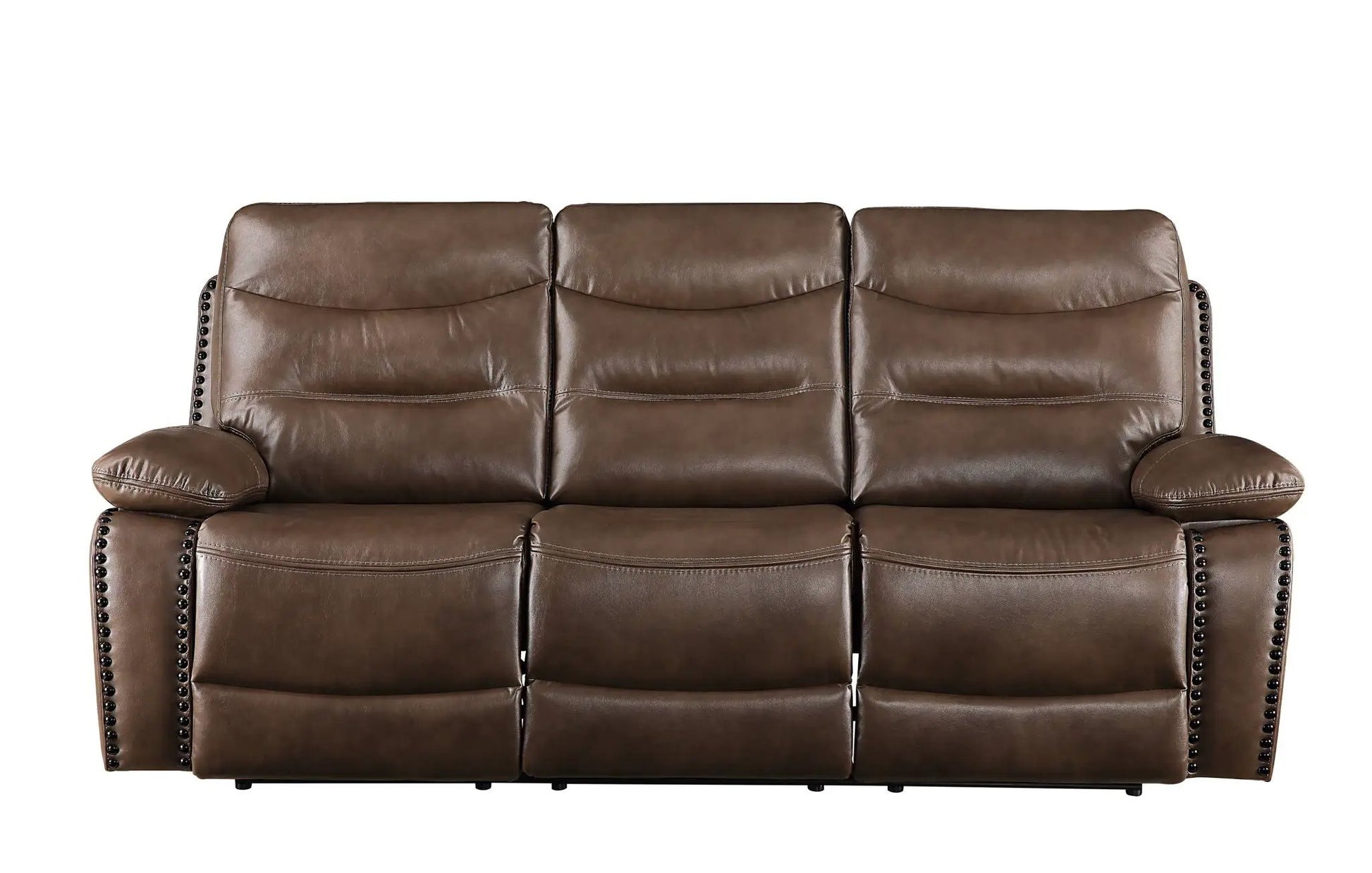 Aashi Leather Gel Match 3-Piece Recliner Living Room Set brown Unique Piece Furniture on Tampa Home & Garden Store