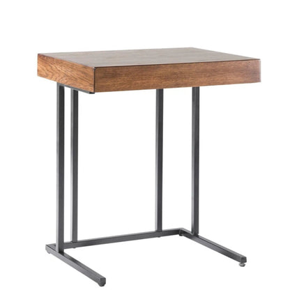 Wynn Pull up Table with Storage Compartment Pecan