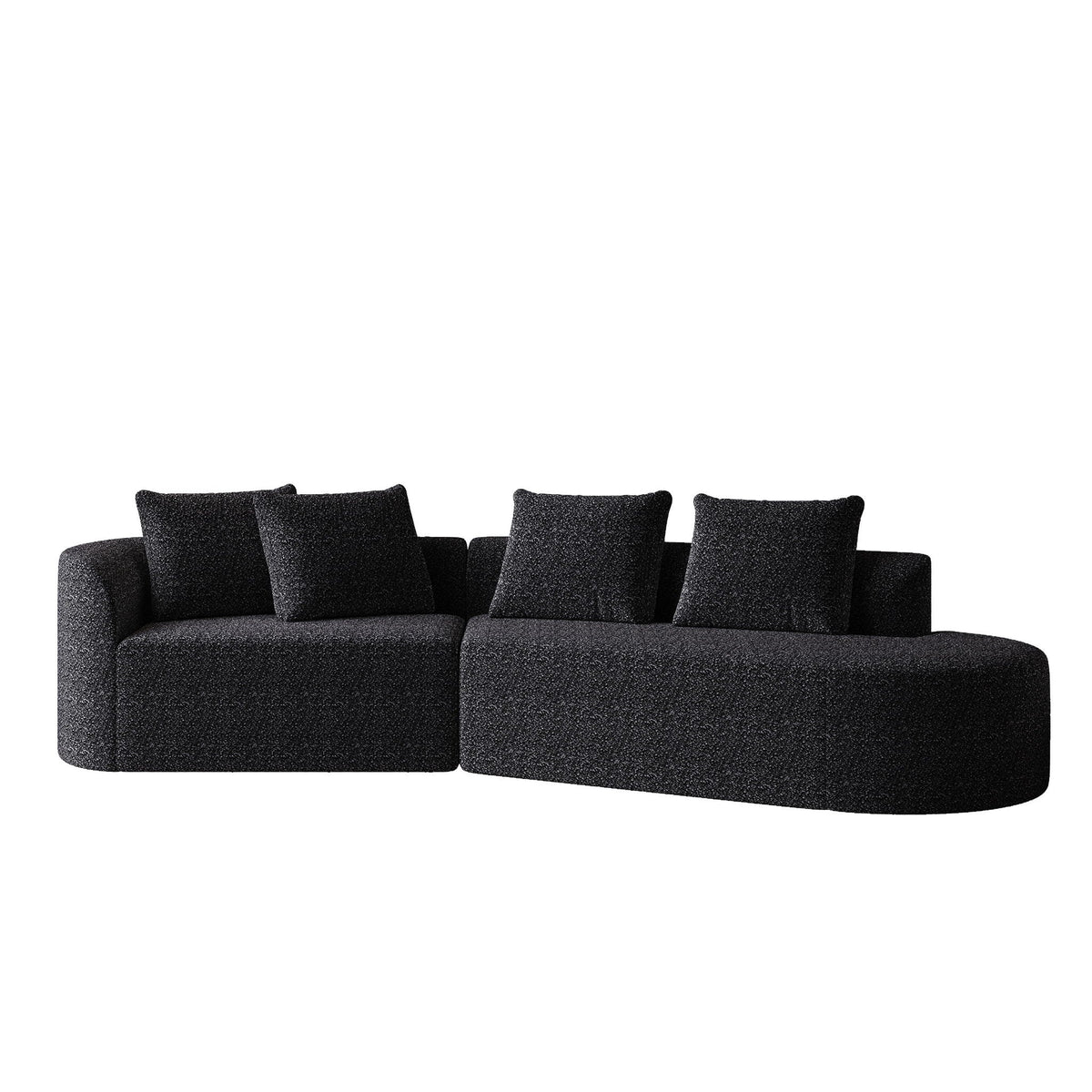 Chenille Sectional Sofa and Soft Throw Pillows