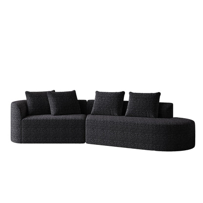 Chenille Sectional Sofa and Soft Throw Pillows