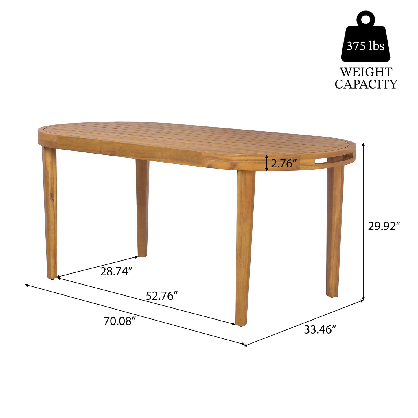 Seven Piece Outdoor Acacia Wood Dining Set