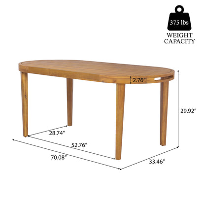 Seven Piece Outdoor Acacia Wood Dining Set