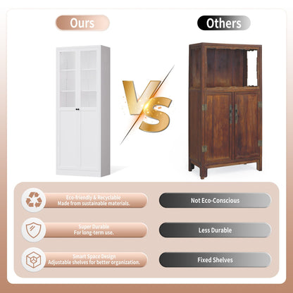 Tall Metal Pantry Cabinet and Adjustable Shelves