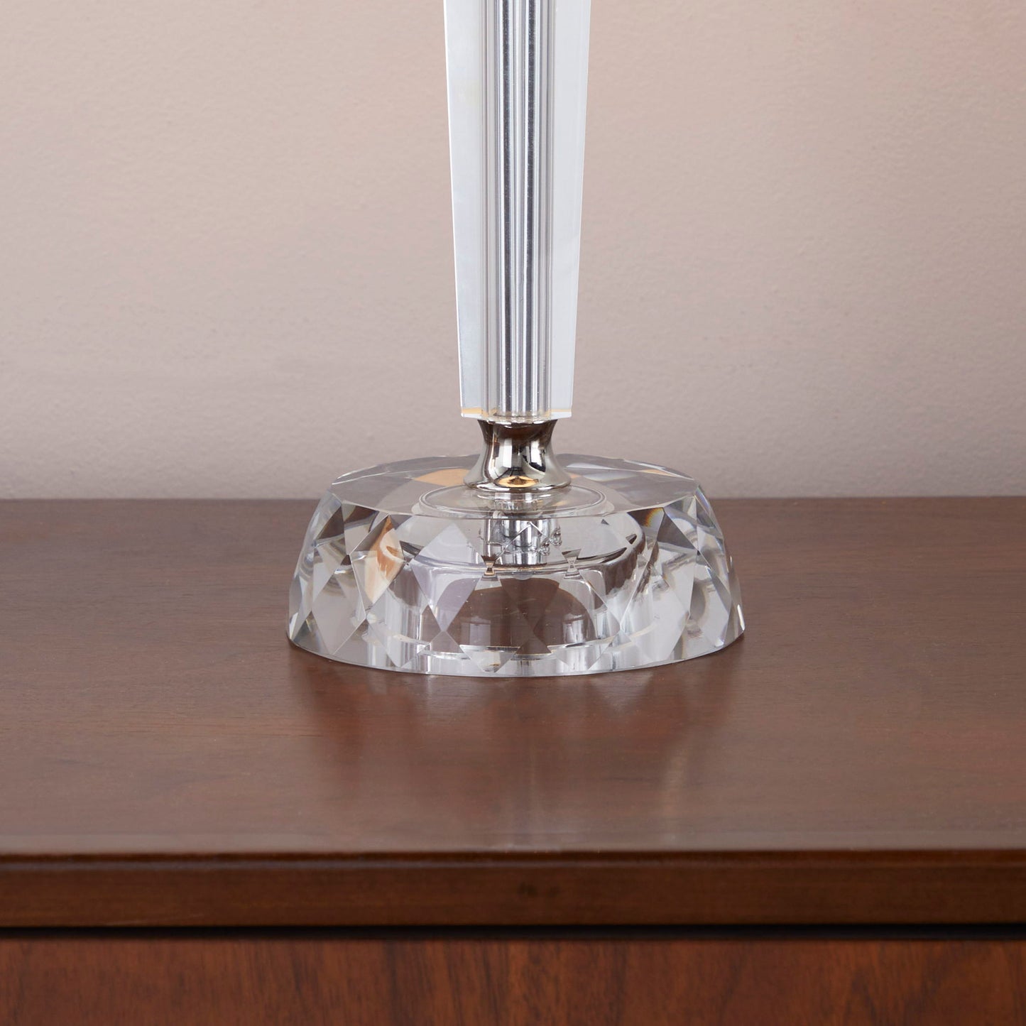 Diamond Torch crystal table lamp set of 2 with clear crystal base and polished nickel stem on Tampa Home & Garden Store