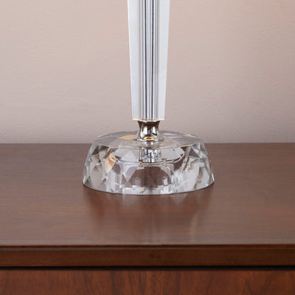 Diamond Torch crystal table lamp set of 2 with clear crystal base and polished nickel stem on Tampa Home & Garden Store