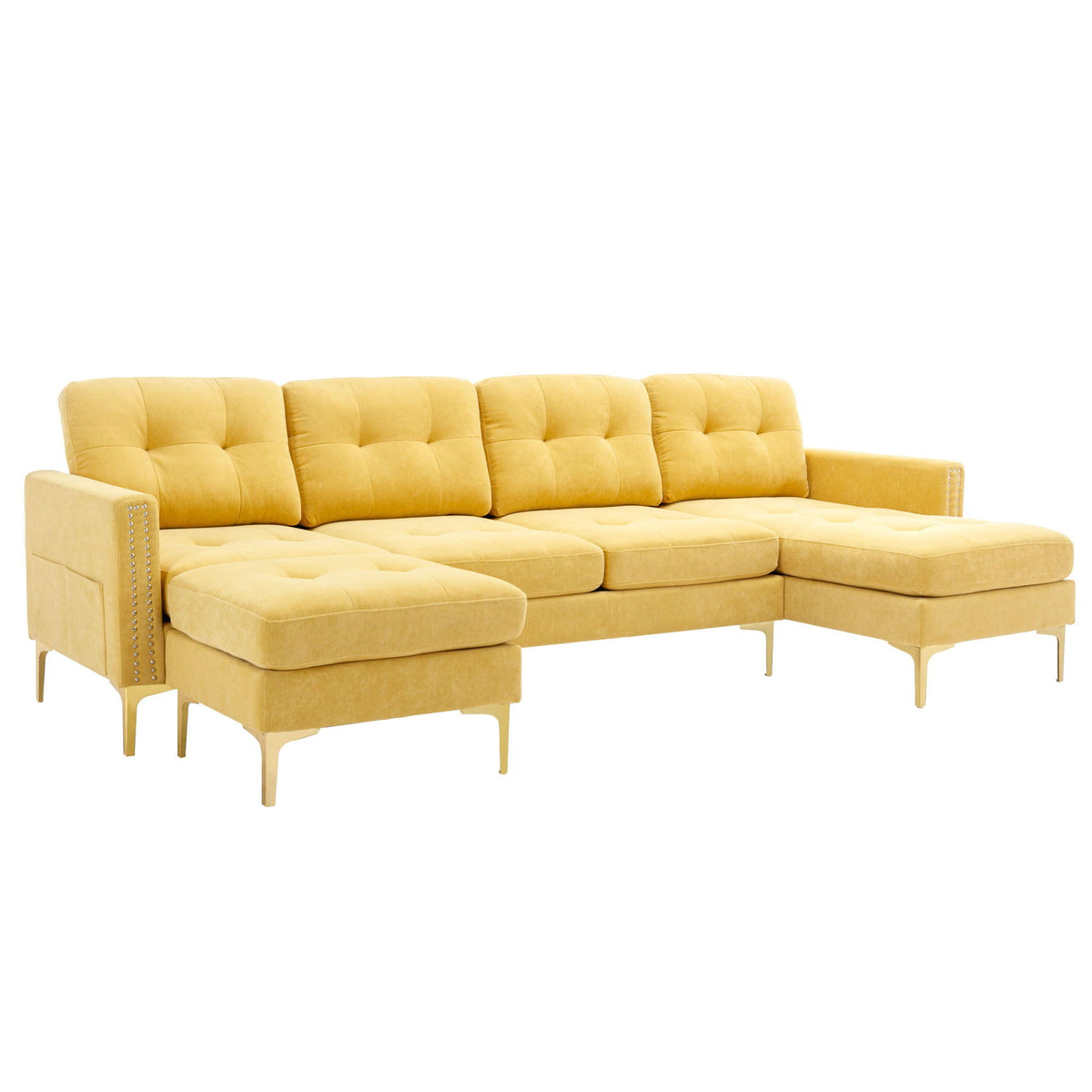 Modern Convertible Sectional Sofa and Ottoman