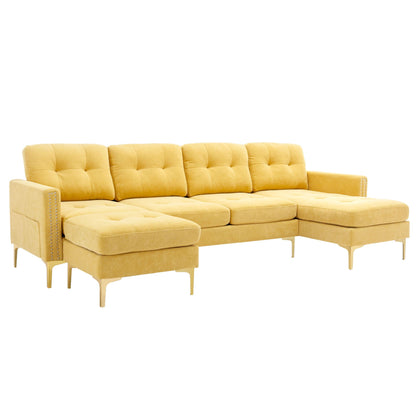 Modern Convertible Sectional Sofa and Ottoman