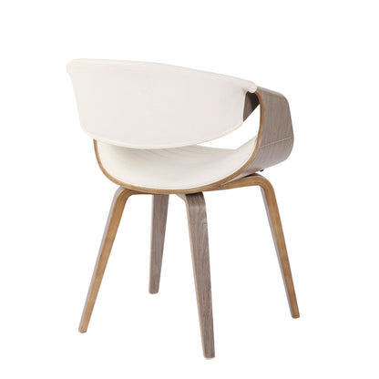 Mid-Century Modern Dining Chair with Bent Wood Legs, white upholstery HouseOfZazla on Tampa Home & Garden Store