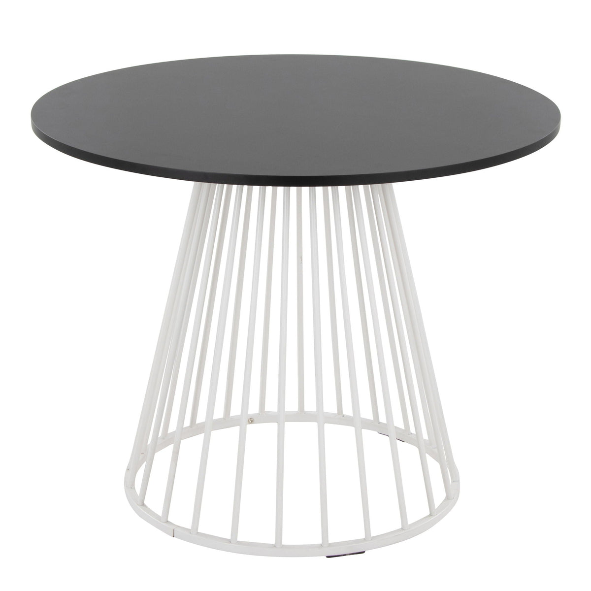 Contemporary dining table with black round top and white metal base by HouseOfZazla on Tampa Home & Garden Store
