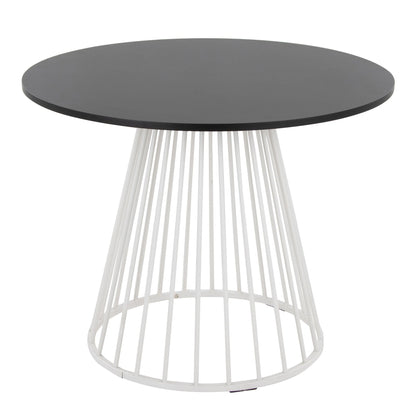 Contemporary dining table with black round top and white metal base by HouseOfZazla on Tampa Home & Garden Store