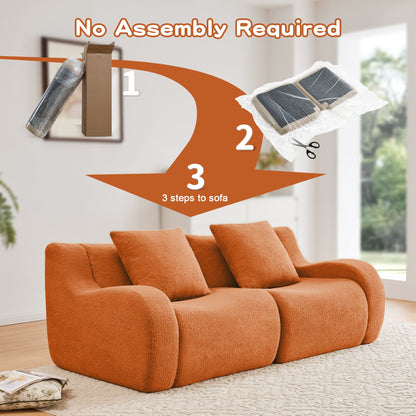 Soft Teddy Fabric Boneless Sofa For Living