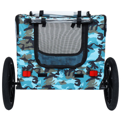 Pet trailer by HouseOfZazla collapsible design in blue camouflage with 16in wheels on Tampa Home & Garden Store