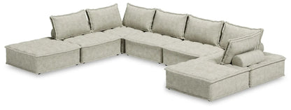 Sectional sofa beige boucle fabric by Unique Piece Furniture, L-shaped with plush cushions on Tampa Home & Garden Store