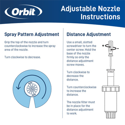 Orbit Irrigation 2-inch hard-top pop-up sprinkler with blue body and adjustable 15-ft nozzle on Tampa Home & Garden Store