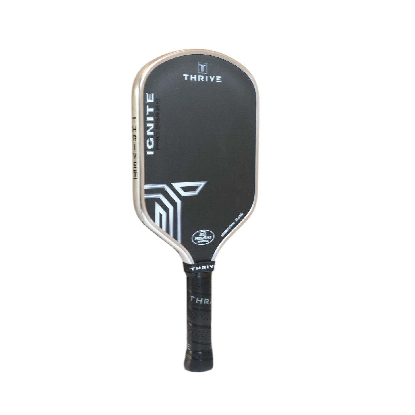 Ignite Hybrid Foam pickleball paddle by Thrive Pickleball, black face with gold trim on Tampa Home & Garden Store
