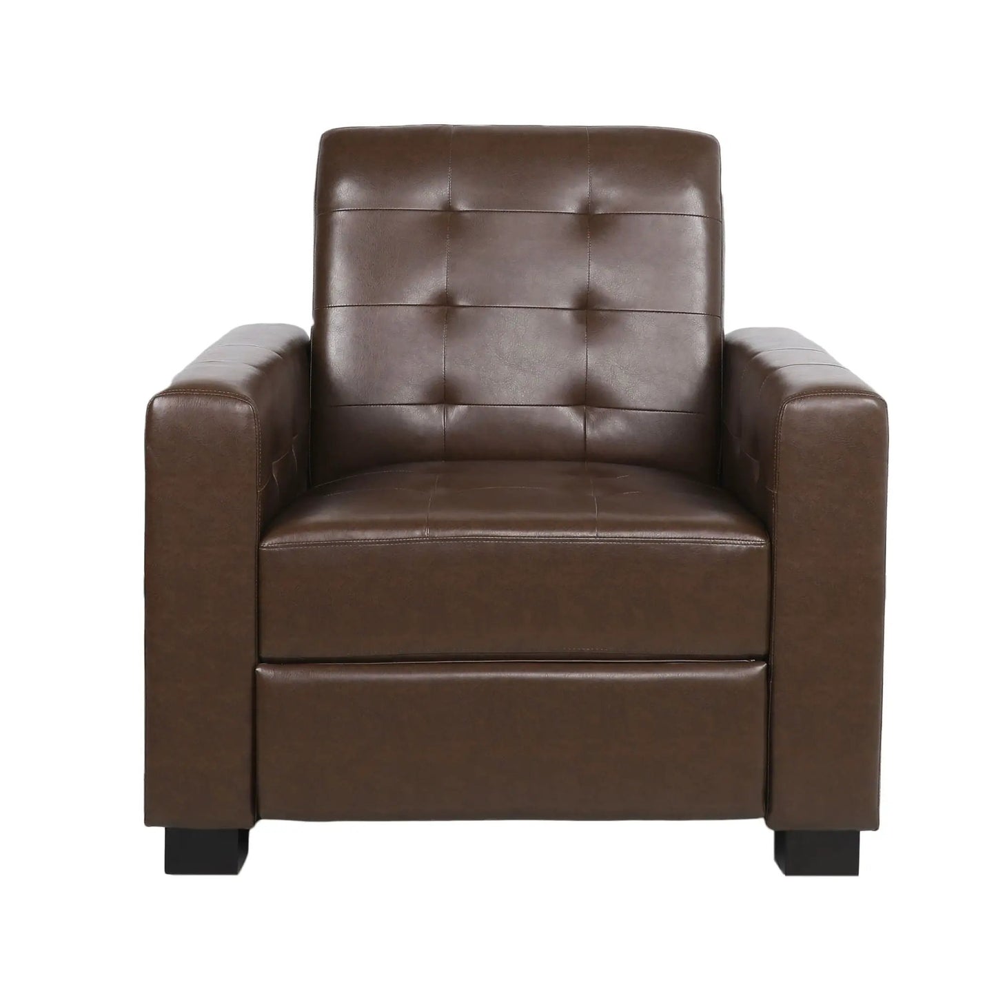 Langseth contemporary tufted pushback recliner brown leather by Unique Piece Furniture on Tampa Home & Garden Store
