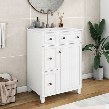 Transitional Bathroom Vanity With Ceramic Sink