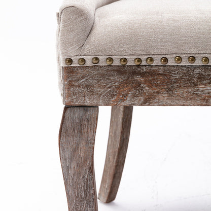 Ultra Side Dining Chair set of 2, beige upholstery, distressed wood legs HouseOfZazla on Tampa Home & Garden Store