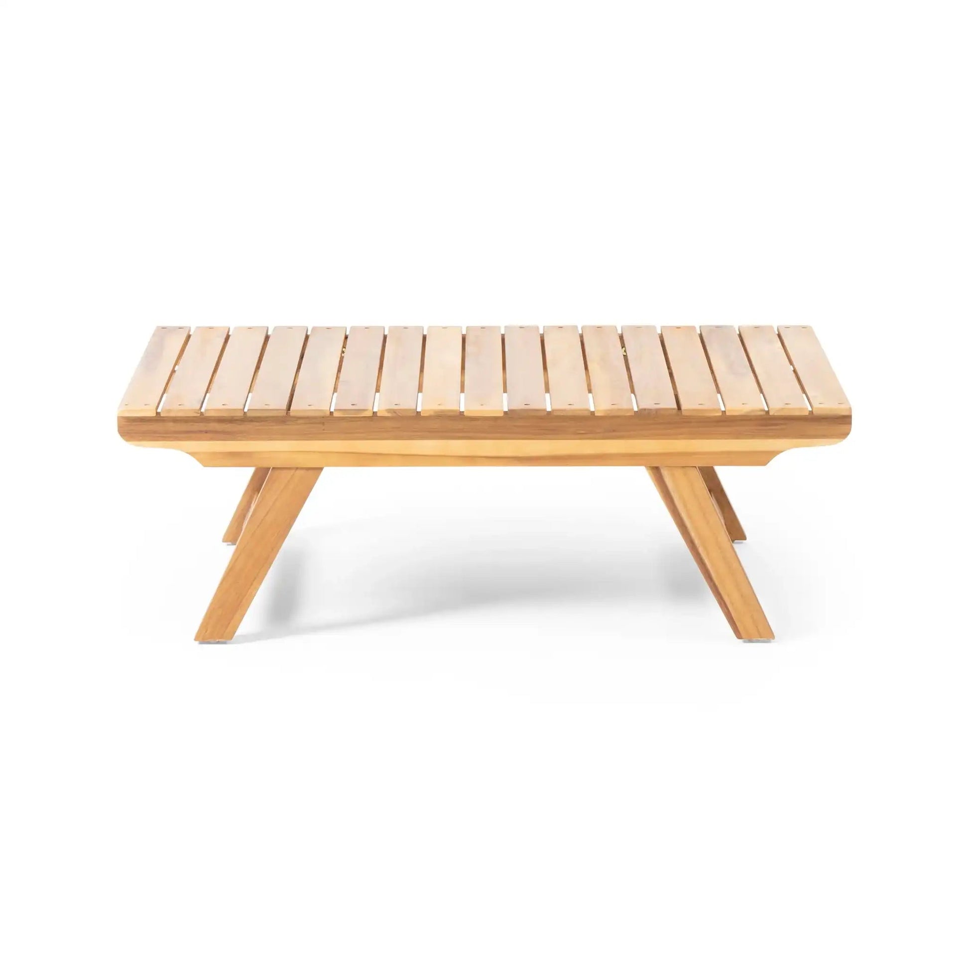 Outdoor Acacia Wood Coffee Table with Open Slat Design by HouseOfZazla on Tampa Home & Garden Store