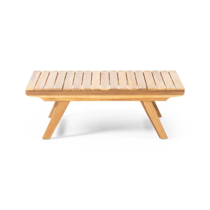 Outdoor Acacia Wood Coffee Table with Open Slat Design by HouseOfZazla on Tampa Home & Garden Store
