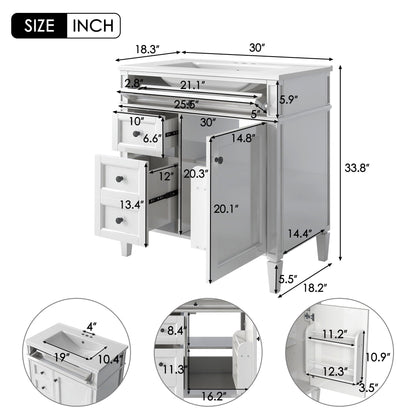 Bathroom vanity with top sink, storage cabinet, 2 drawers, and tip-out drawer HouseOfZazla on Tampa Home & Garden Store