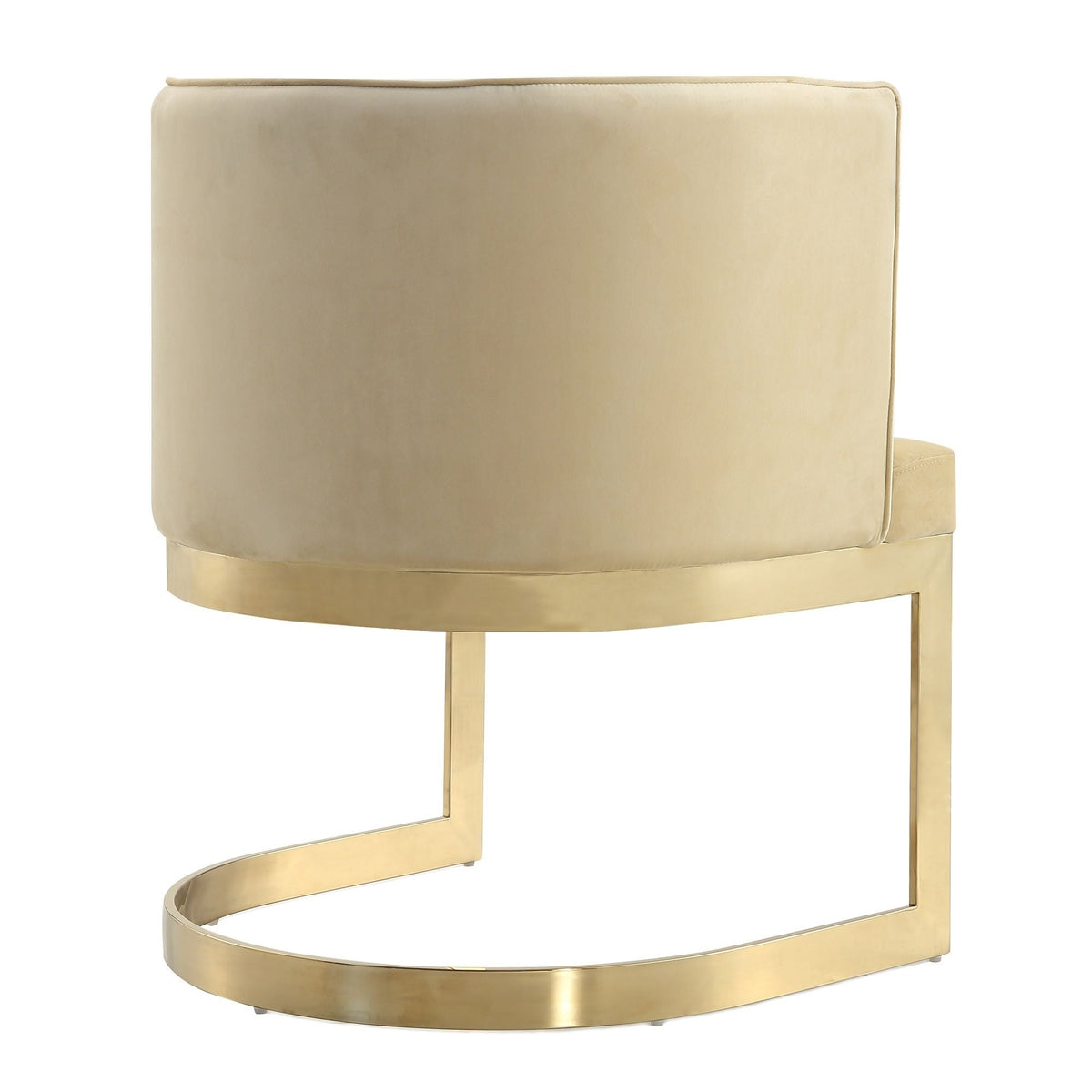 Aura Dining Chair with Brass Frame beige upholstered arm chair by HouseOfZazla on Tampa Home & Garden Store