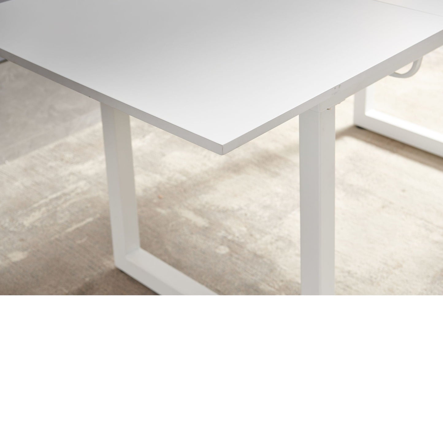 Modern Dining Table with Metal Legs and Firm Top