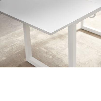 Modern Dining Table with Metal Legs and Firm Top
