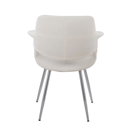 Retro Chic Art Deco Chair Set with Chrome Frame in cream upholstery by HouseOfZazla on Tampa Home & Garden Store