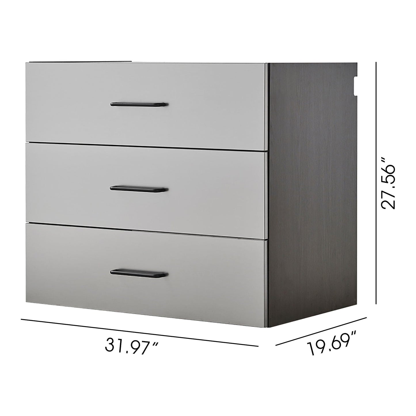 Astro Series wall-mounted cabinet in metallic gray with soft-close drawers by HouseOfZazla on Tampa Home & Garden Store