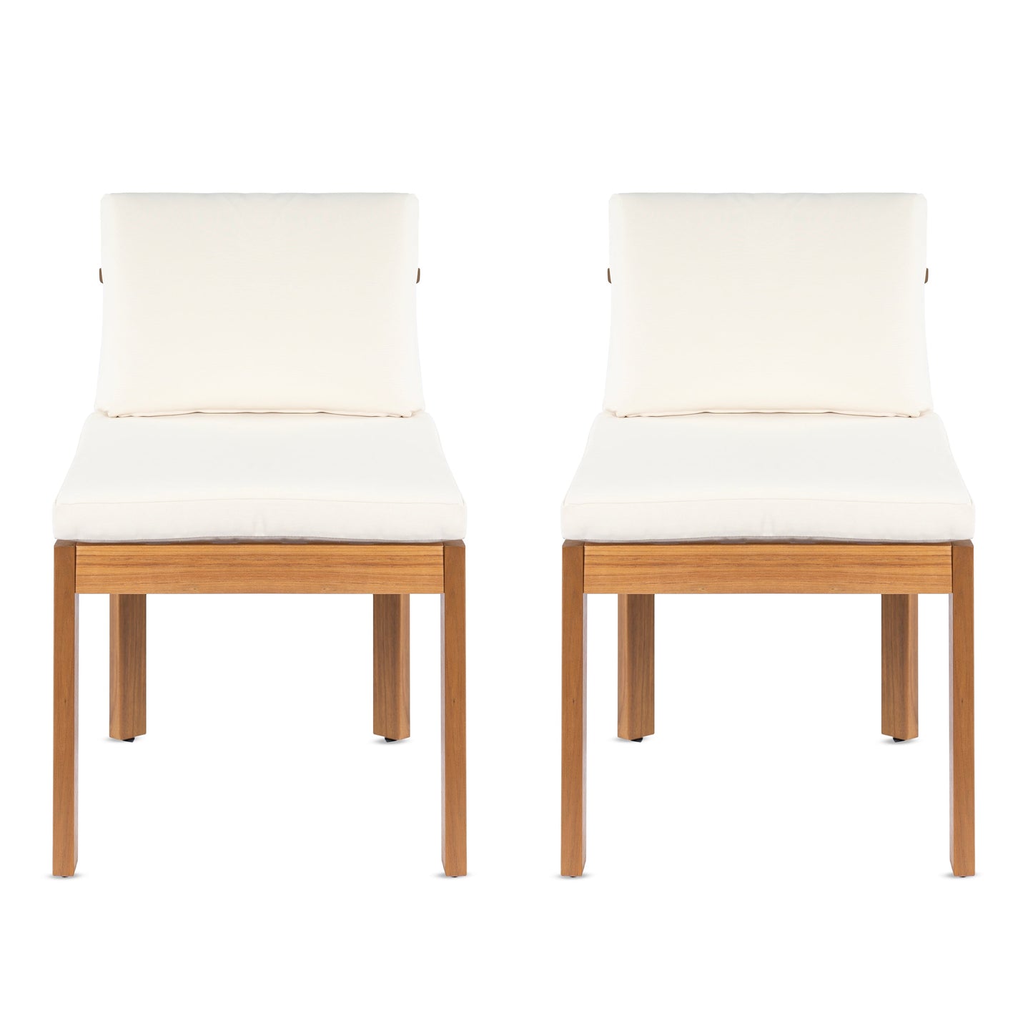 Acacia Wood Outdoor Dining Chairs Set of Two Teak