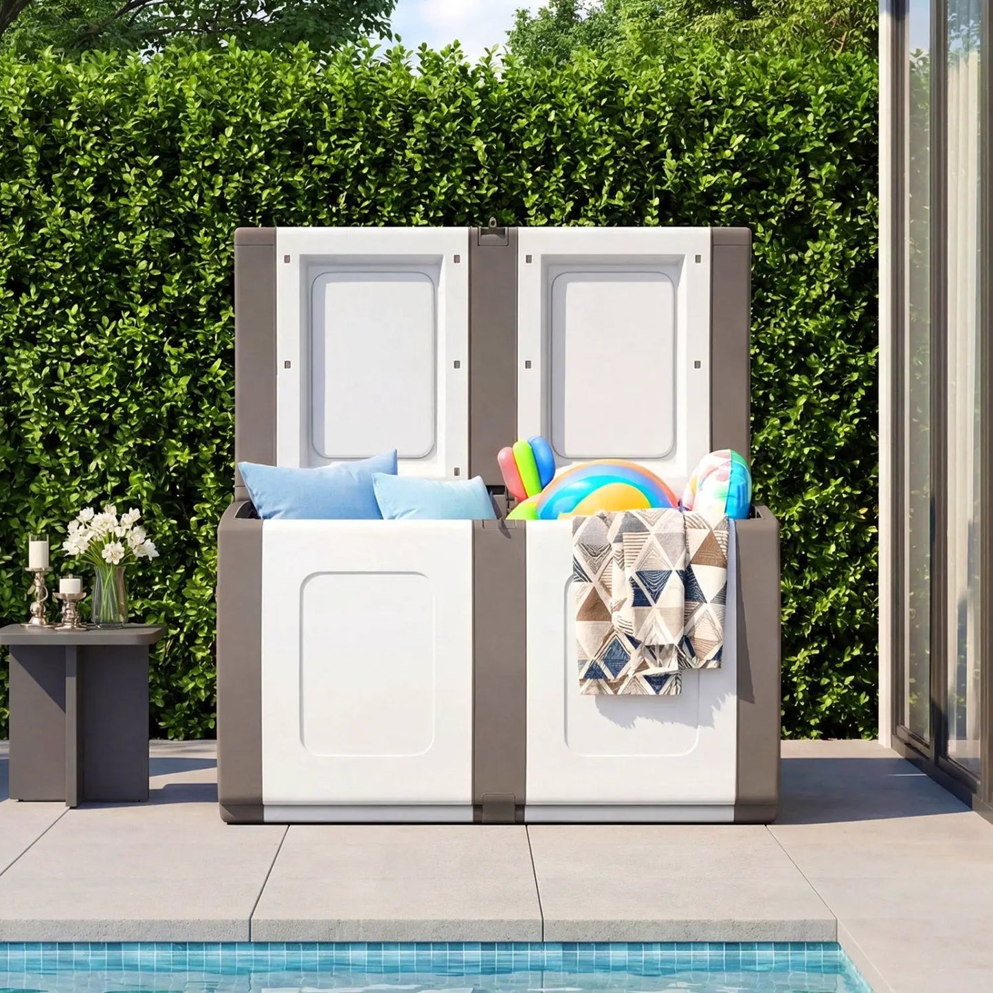 53 Gallon Patio Container With Lockable Lid