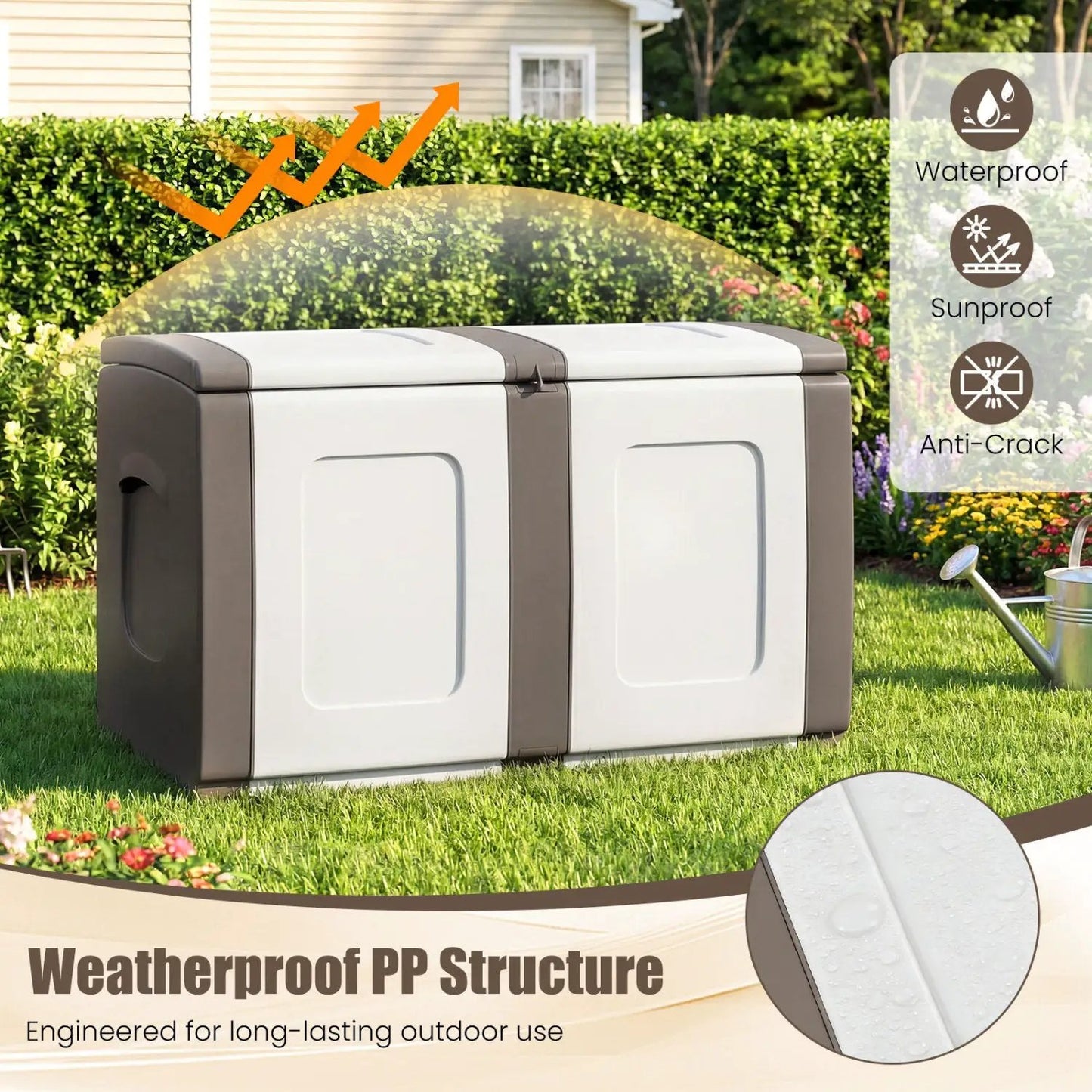 53 Gallon Patio Container With Lockable Lid