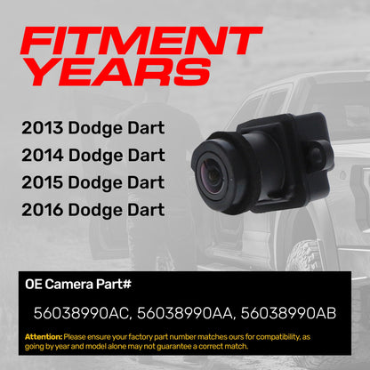Master Tailgaters OEM backup camera for 2013-2016 Dodge Dart 56038990AC, 56038990AB, 56038990AA on Tampa Home & Garden Store