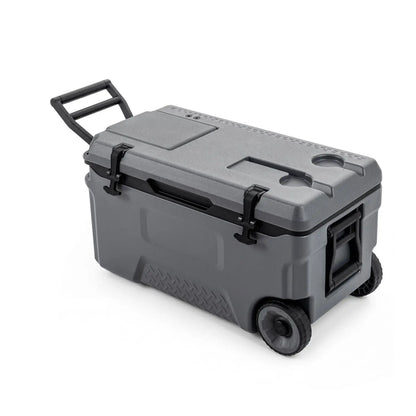53 Quart Rolling Cooler With Fish Ruler Wheels