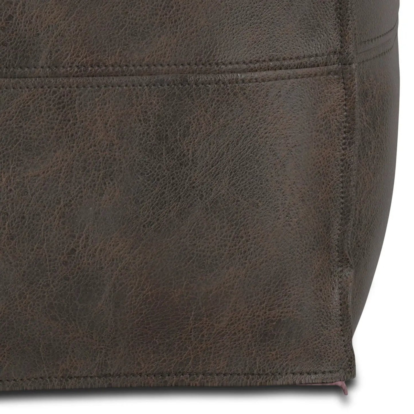 Sheffield square pouf distressed dark brown leather-look, accent by Unique Piece Furniture on Tampa Home & Garden Store
