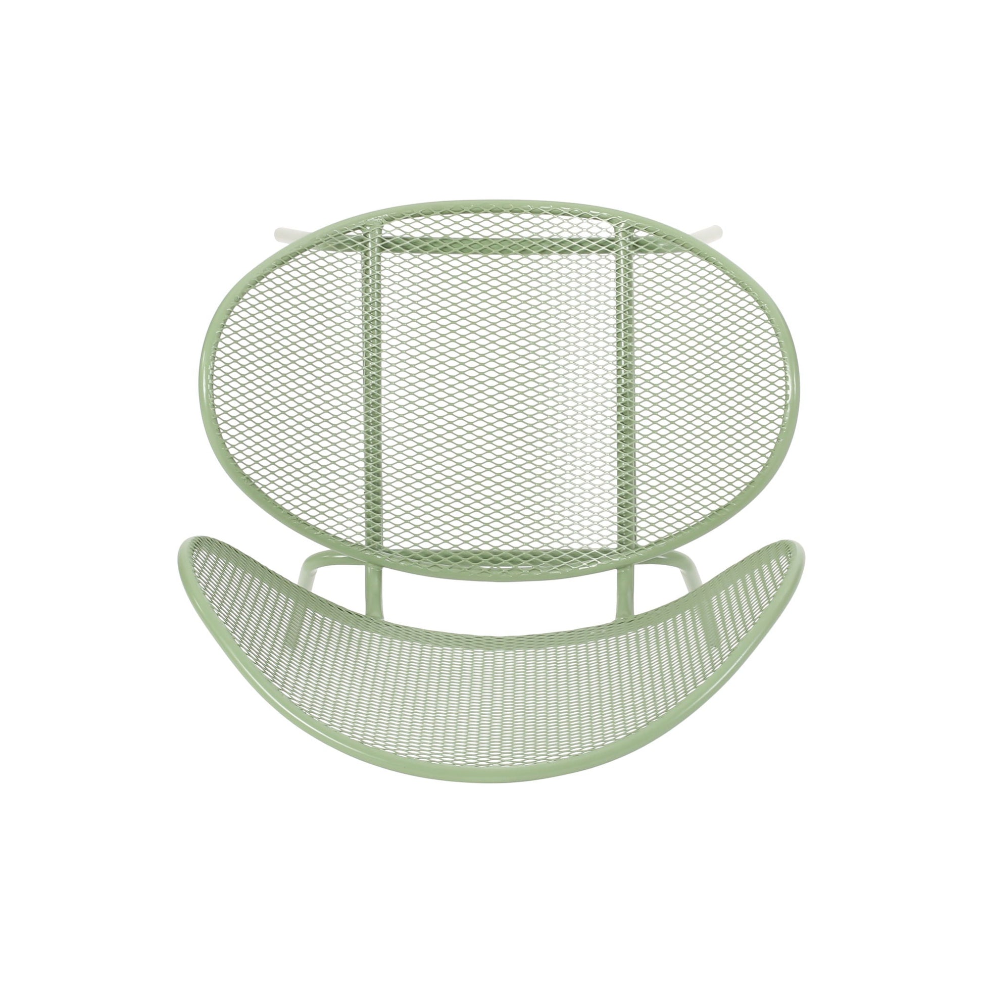 Elba Contemporary Chair Set: 2 armless outdoor chairs in sage green metal mesh by HouseOfZazla on Tampa Home & Garden Store