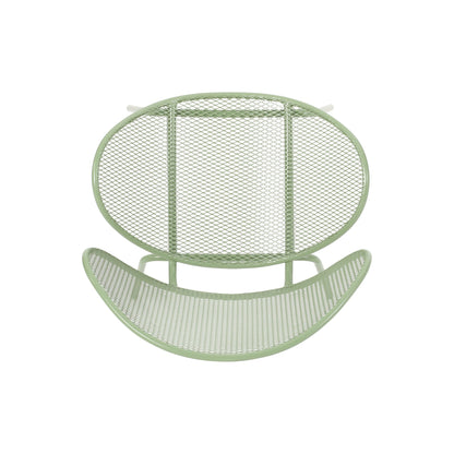 Elba Contemporary Chair Set: 2 armless outdoor chairs in sage green metal mesh by HouseOfZazla on Tampa Home & Garden Store