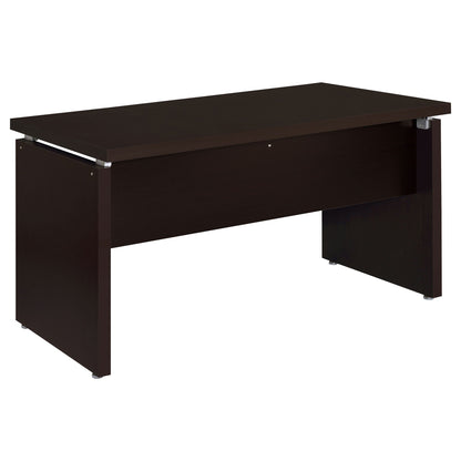 Ulloa L-shaped corner desk cappuccino by HouseOfZazla with keyboard tray and storage drawers on Tampa Home & Garden Store