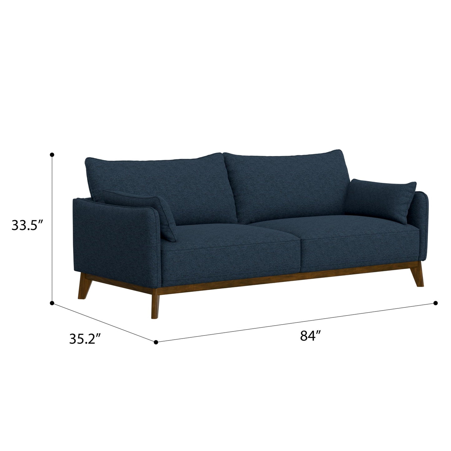 Wide Blue And Supportive Mid Century Sofa