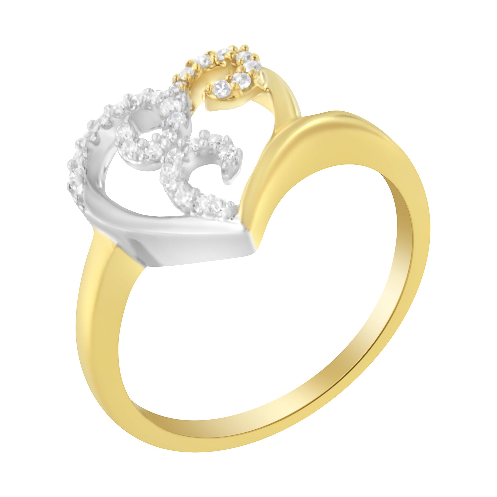 Two-tone 10K gold diamond heart cluster ring set 1/6 Cttw I1-I2 size 6 Bids.com on Tampa Home & Garden Store