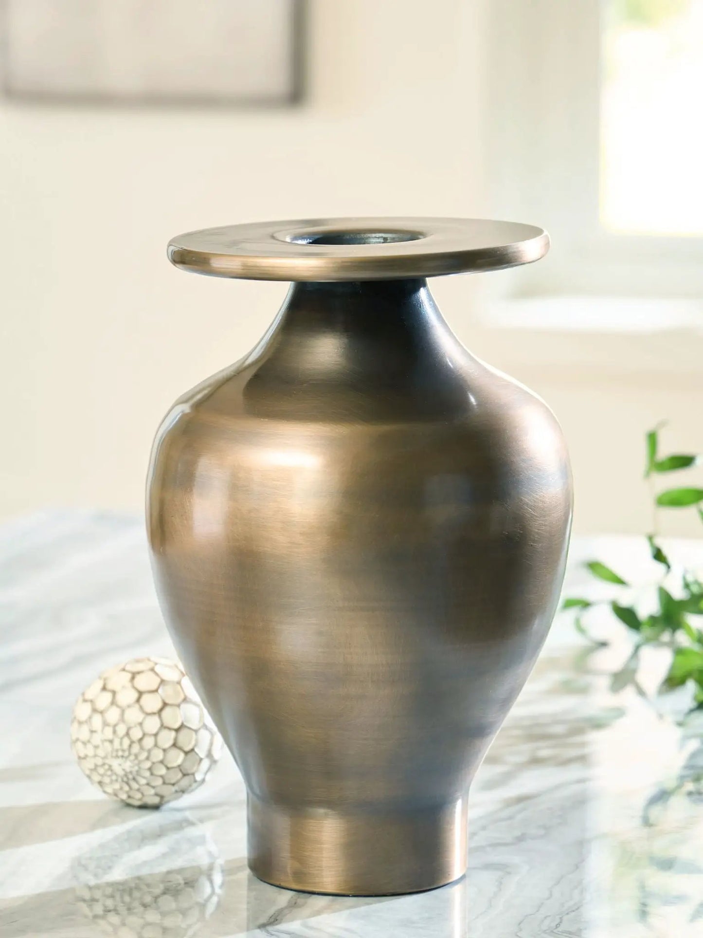 Fedorleigh Vase in Antique Brass Finish Modern
