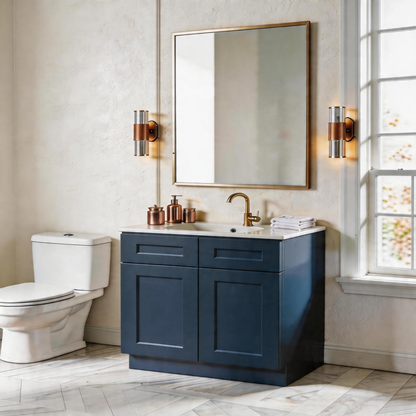 Shaker 33 Inch Navy Kitchen Sink Base Cabinet