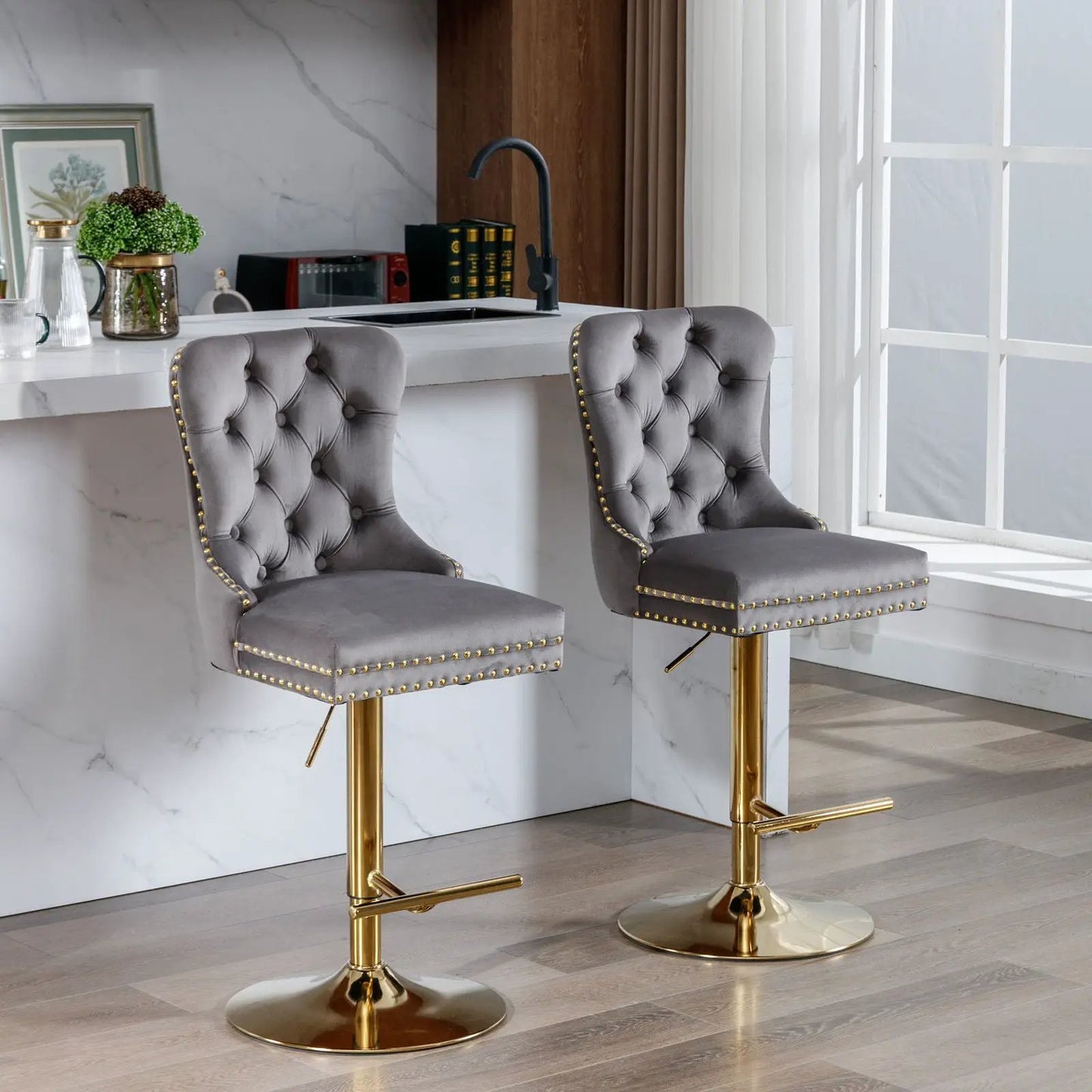Thick Swivel Barstools with Adjustable Height
