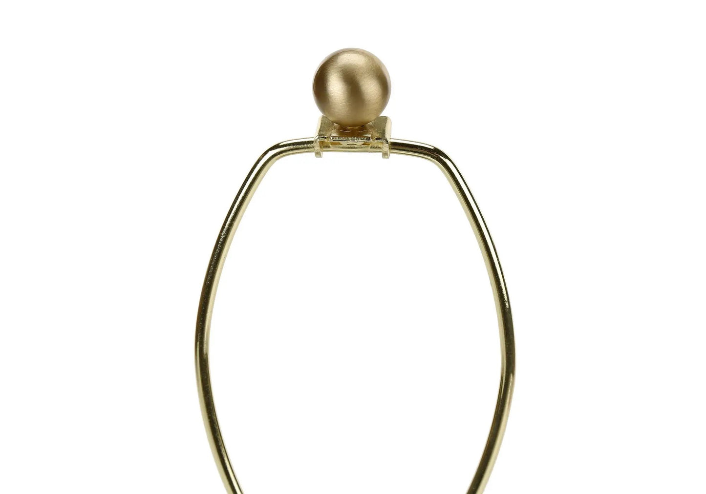 Gold-tone metal table lamp with a rounded ball finial and curved frame on Tampa Home & Garden Store